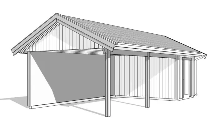 Carport med förråd